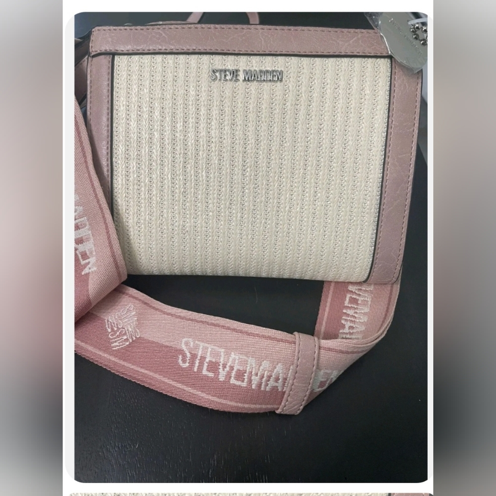 Steve Madden BGREER Straw Crossbody Bag with 2 Straps NWT